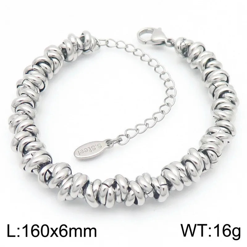 Basic Solid Color Titanium Steel 18K Gold Plated Bracelets In Bulk