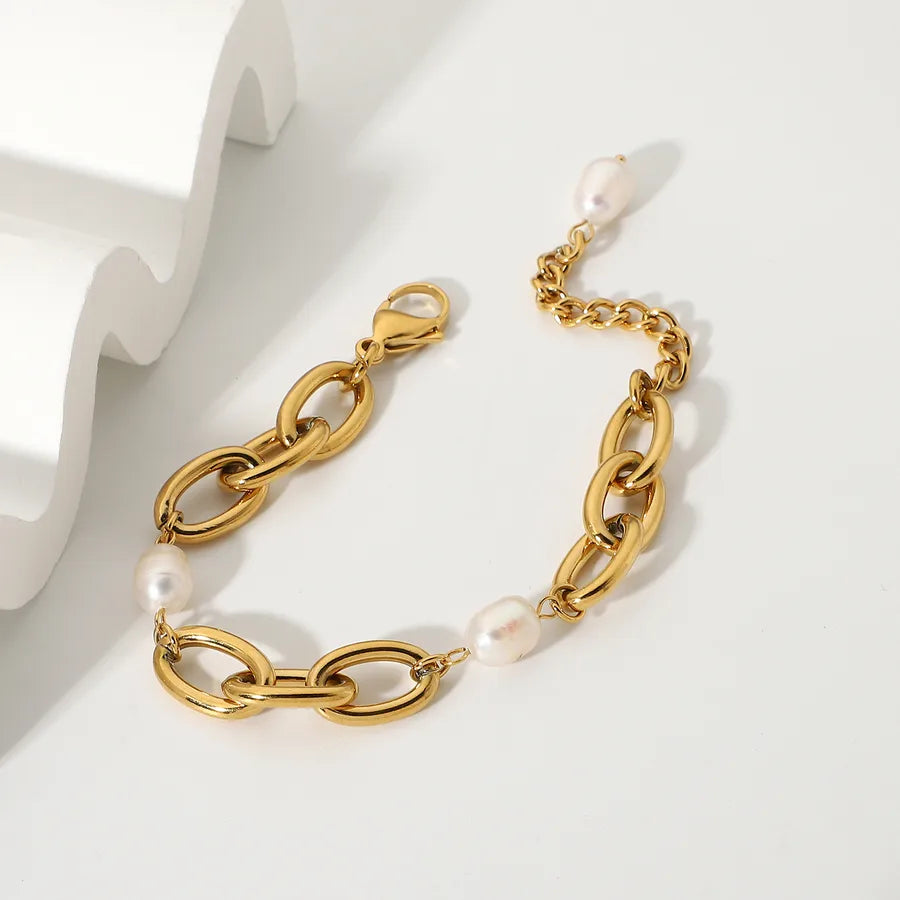 fashion geometric stainless steel gold plated bracelets