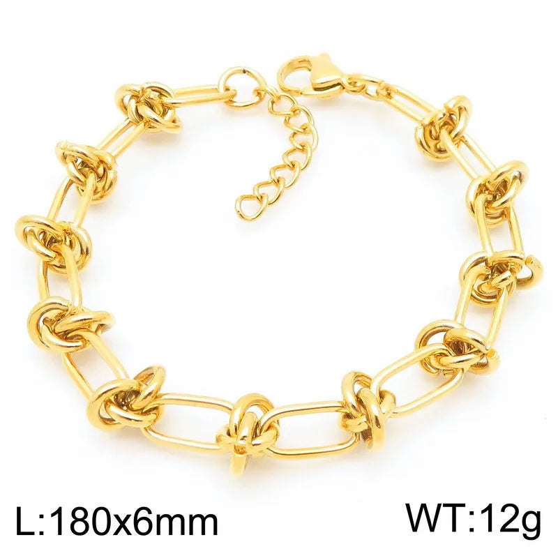Basic Solid Color Titanium Steel 18K Gold Plated Bracelets In Bulk