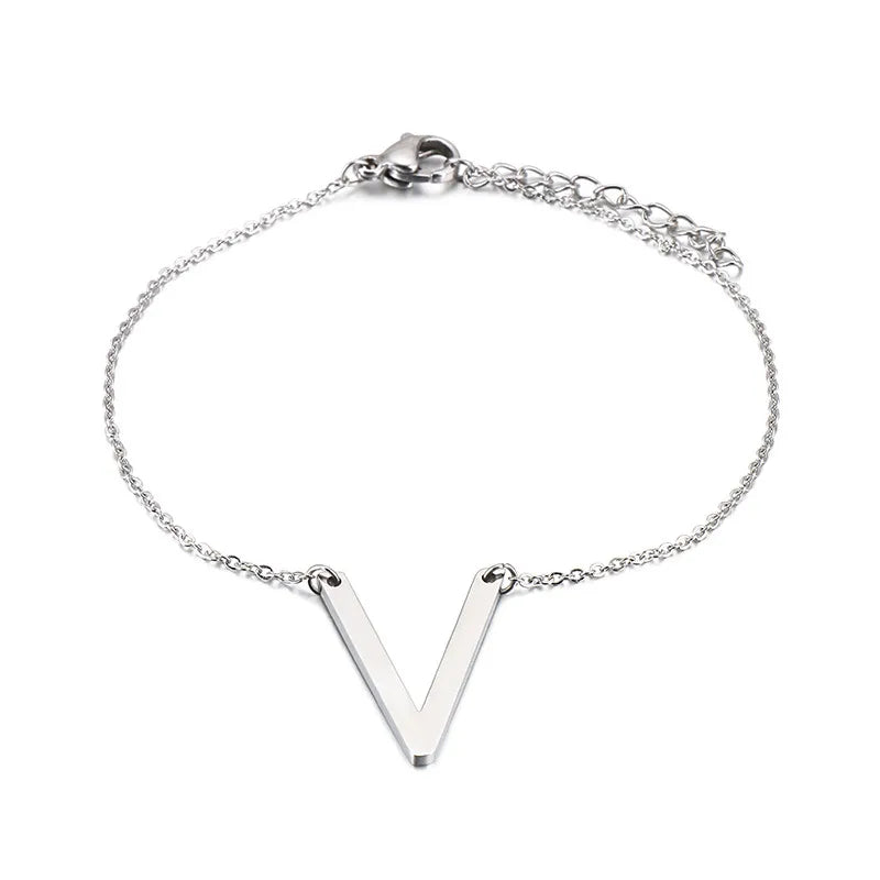 Simple Style Letter 304 Stainless Steel 18K Gold Plated Bracelets In Bulk