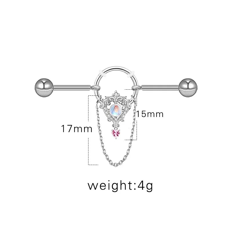 1 Piece Ear Cartilage Rings & Studs Sexy Sweet Heart Shape Wings Bow Knot 316L Stainless Steel  Alloy Copper Plating Inlay Acrylic Resin Rhinestones White Gold Plated Gold Plated