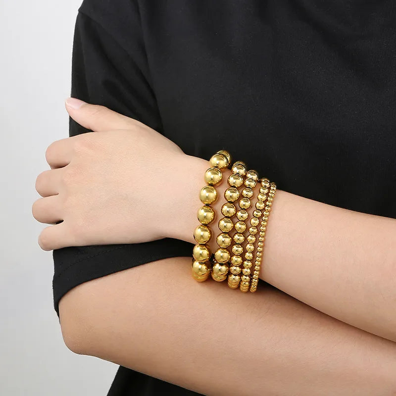 Casual Simple Style Geometric Stainless Steel 18K Gold Plated Bracelets In Bulk