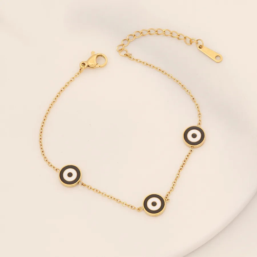 INS Style Eye Stainless Steel 18K Gold Plated Bracelets In Bulk