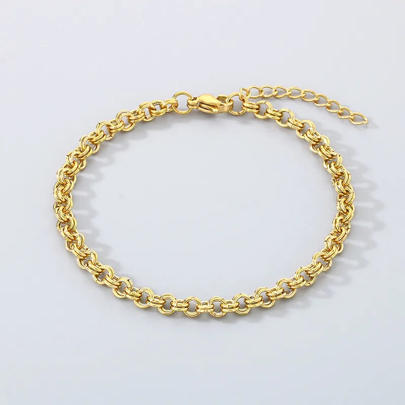 Simple Style Geometric 304 Stainless Steel 18K Gold Plated  Bracelets In Bulk