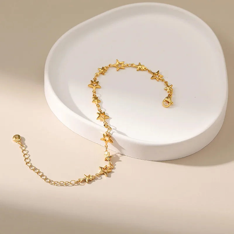 lady star copper plating 18k gold plated bracelets