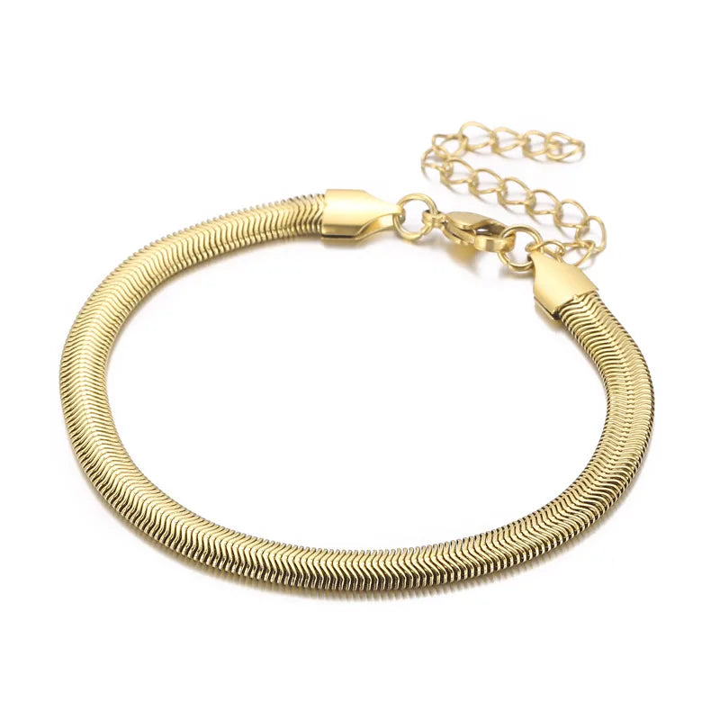Fashion Geometric Titanium Steel 18K Gold Plated Bracelets In Bulk