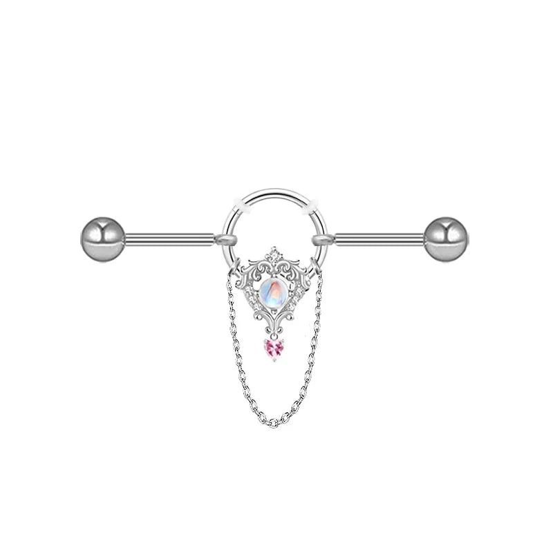 1 Piece Ear Cartilage Rings & Studs Sexy Sweet Heart Shape Wings Bow Knot 316L Stainless Steel  Alloy Copper Plating Inlay Acrylic Resin Rhinestones White Gold Plated Gold Plated
