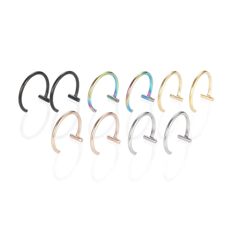 fashion c shape stainless steel plating lip ring