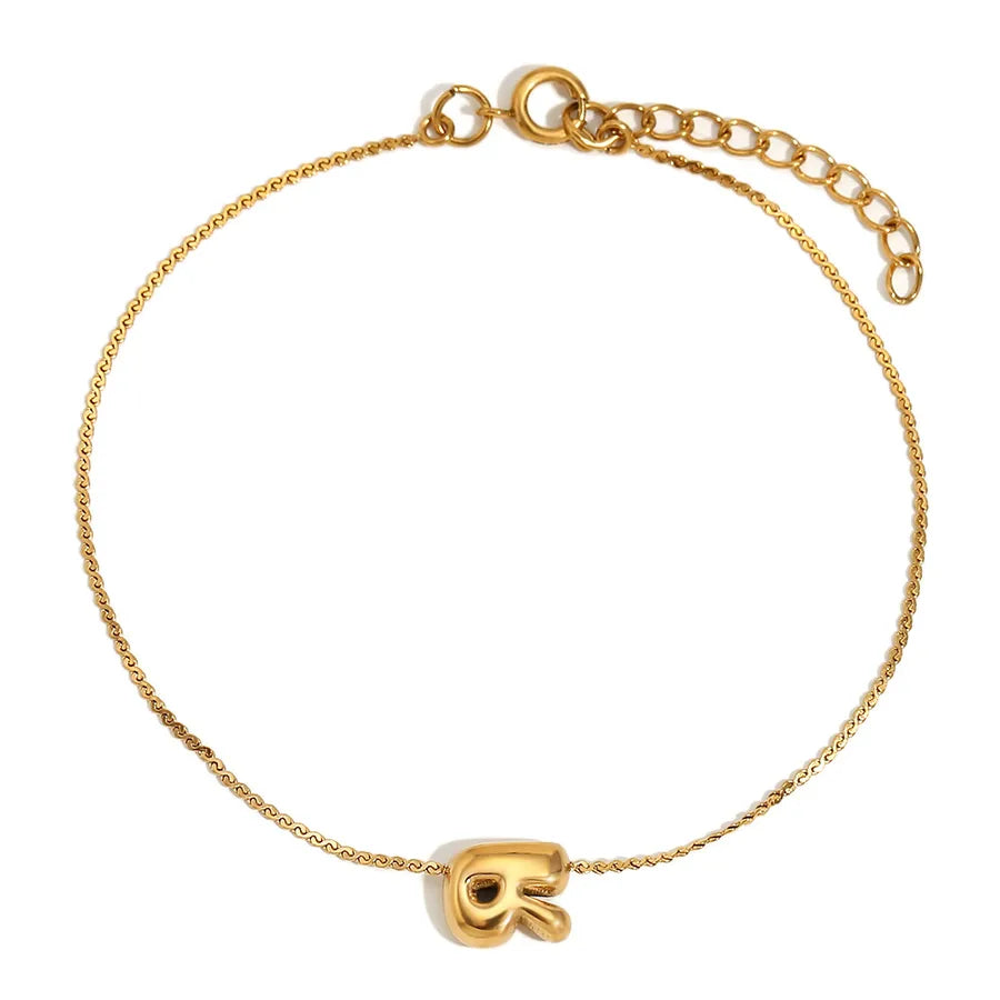 Simple Style Letter 304 Stainless Steel 18K Gold Plated  Bracelets In Bulk