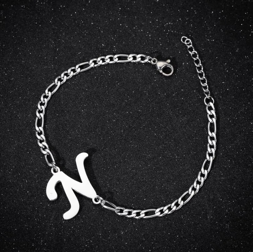 Fashion Letter 201 Stainless Steel 18K Gold Plated Bracelets In Bulk