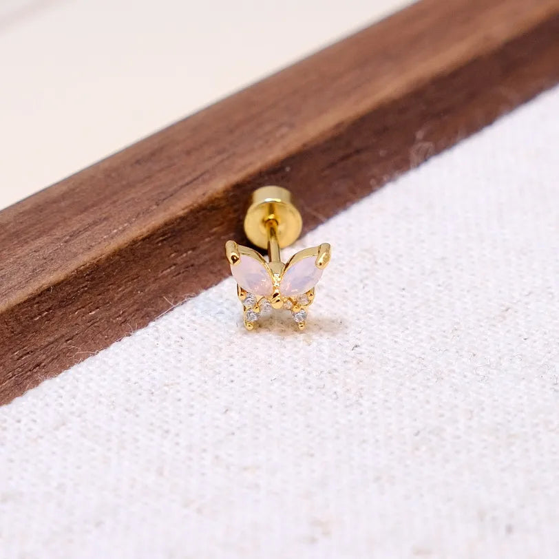 Bow Tie Stud Earrings for Women in Real Gold Plated with Titanium Steel Posts