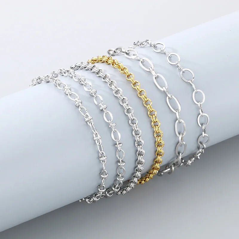 Simple Style Geometric 304 Stainless Steel 18K Gold Plated  Bracelets In Bulk
