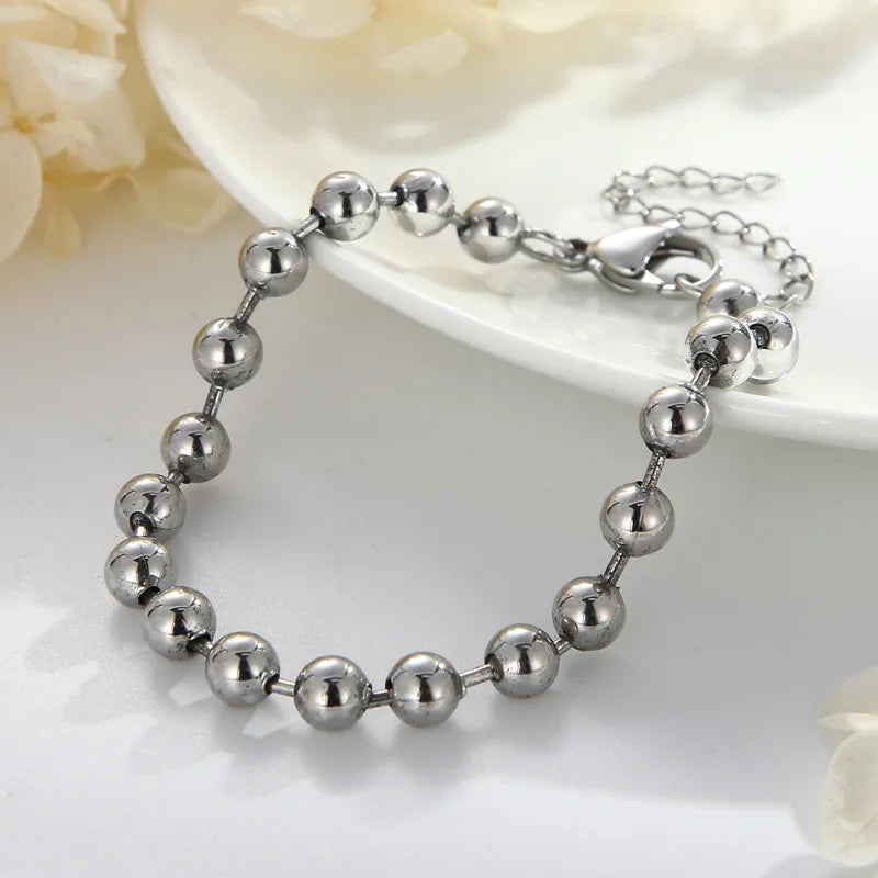 Simple Style Round Stainless Steel 18K Gold Plated Bracelets In Bulk