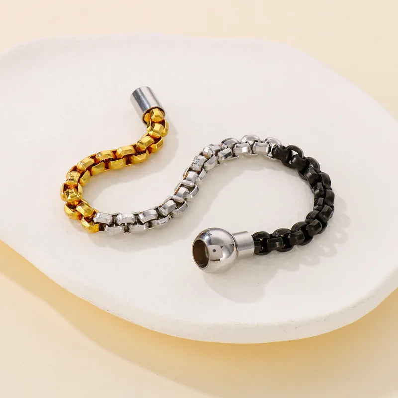 Fashion Geometric Titanium Steel 18K Gold Plated Bracelets In Bulk