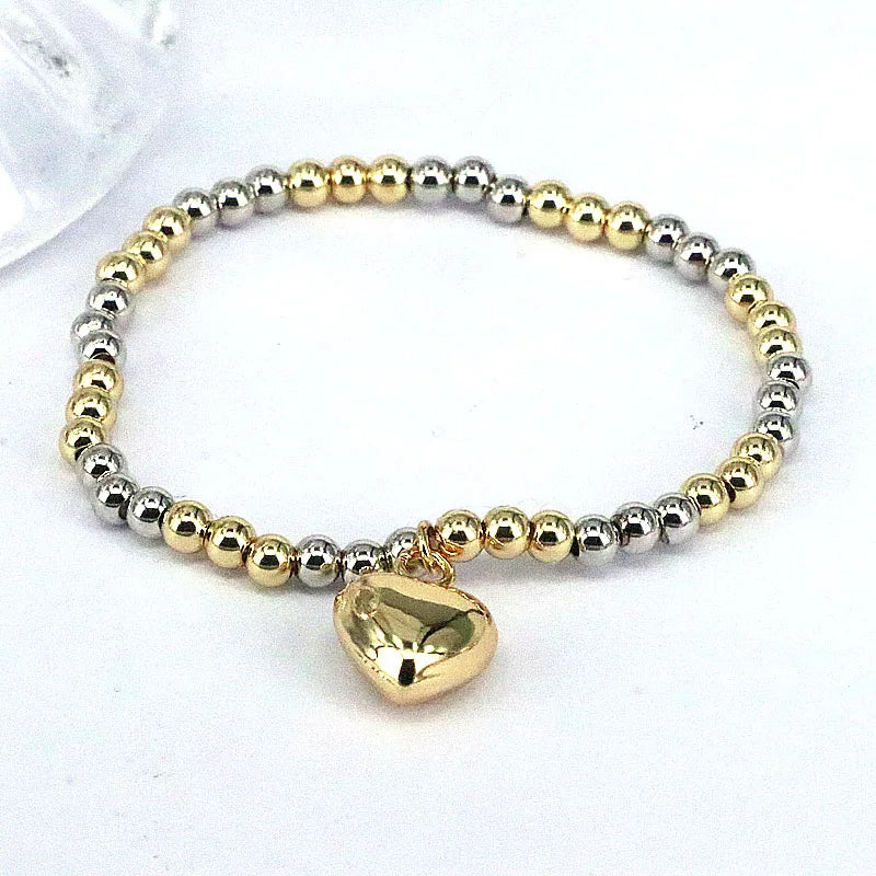 fashion heart shape copper gold plated bracelets in bulk