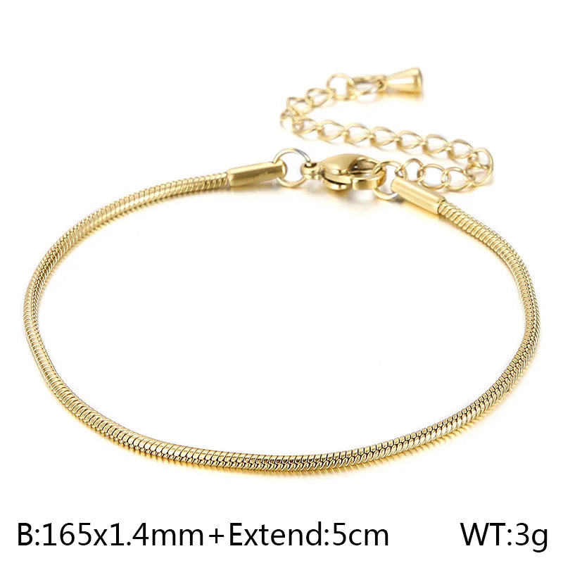 Fashion Geometric Titanium Steel 18K Gold Plated Bracelets In Bulk