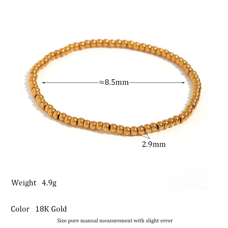 Fashion Round 304 Stainless Steel 18K Gold Plated Bracelets In Bulk