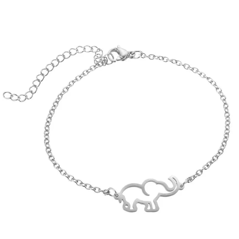 Fashion Elephant 201 Stainless Steel 18K Gold Plated Bracelets In Bulk