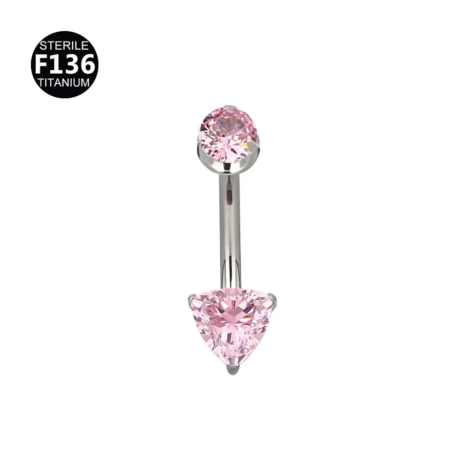 Gold Titanium Navel Piercing Belly Button Ring Screw Innel Thread Design Eye Shape Fashionable Body Jewelry For Men And Women