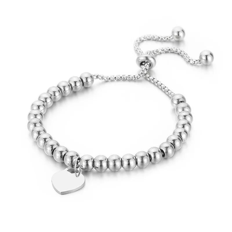 Fashion Heart Titanium Steel 18K Gold Plated Bracelets In Bulk