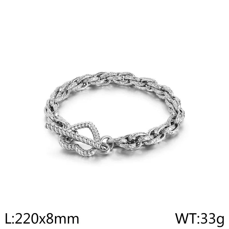 Simple Style Heart Shape Stainless Steel 18K Gold Plated Bracelets In Bulk
