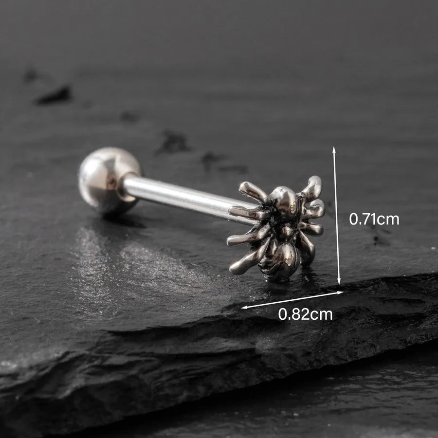Tongue Rings Vintage Style Punk Star Flower Spider 316 Stainless Steel  Tongue Rings