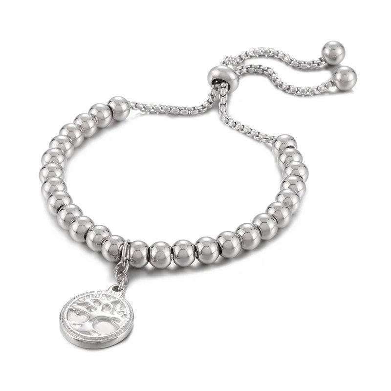 elegant sunflower tree titanium steel gold plated bracelets