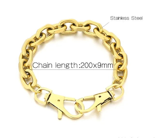 Simple Style Solid Color Titanium Steel 18K Gold Plated Bracelets In Bulk