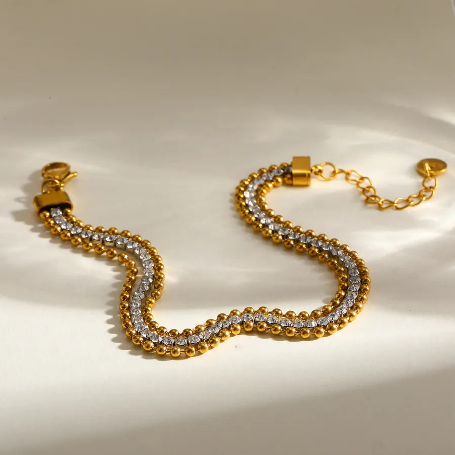 Casual Simple Style Geometric 304 Stainless Steel 16K Gold Plated White Gold Plated Gold Plated Bracelets In Bulk