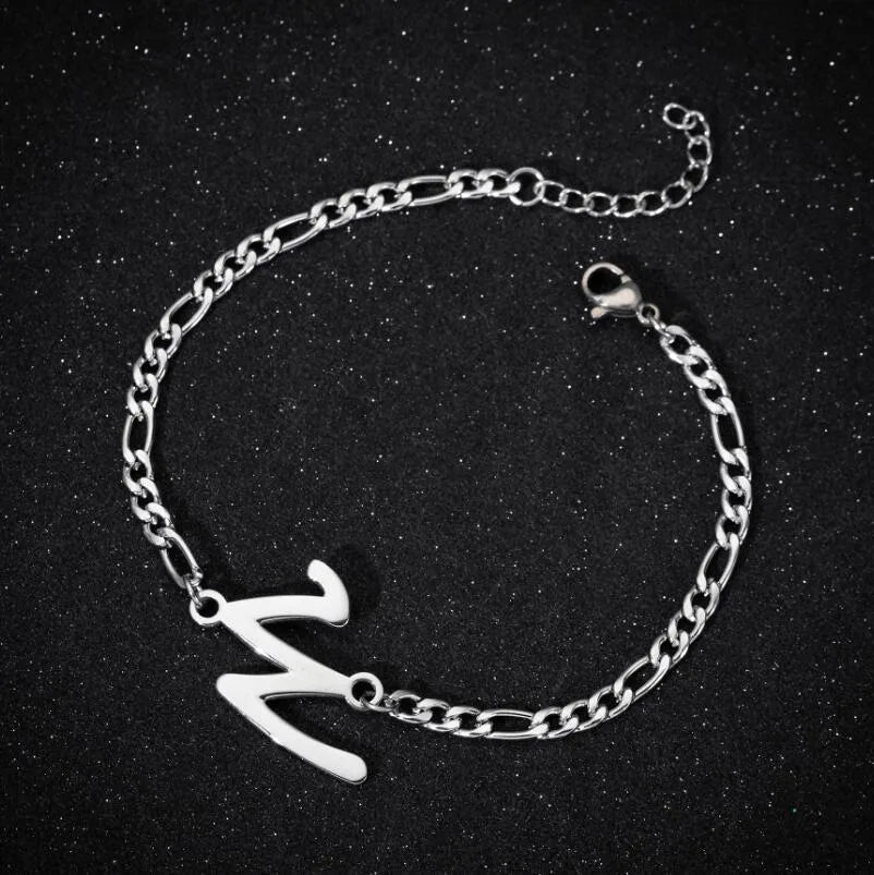 Fashion Letter 201 Stainless Steel 18K Gold Plated Bracelets In Bulk