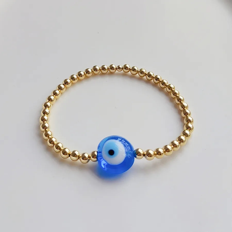 retro devil's eye glass copper plating 18k gold plated bracelets