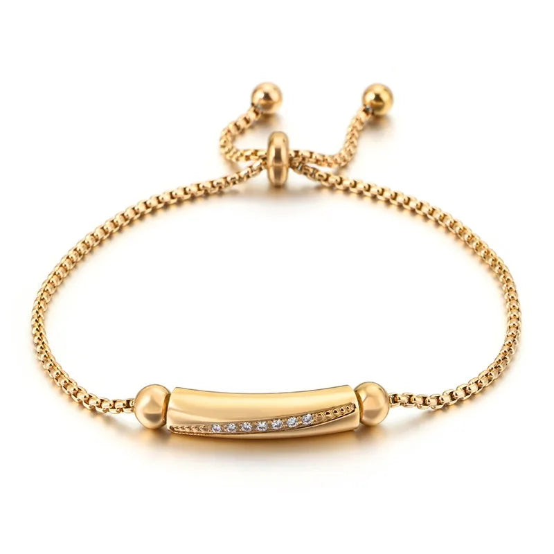 Fashion Geometric Titanium Steel 18K Gold Plated Bracelets In Bulk