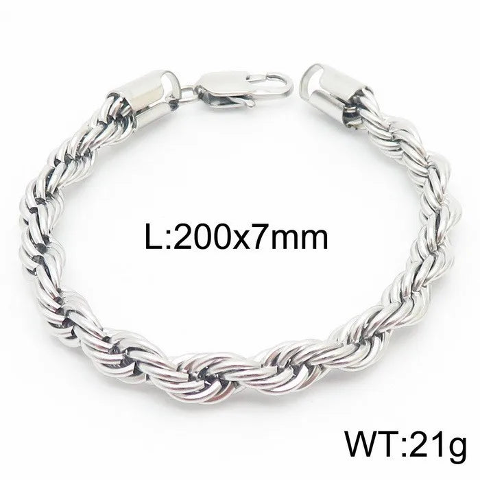 Simple Style Twist Stainless Steel 18K Gold Plated Bracelets In Bulk