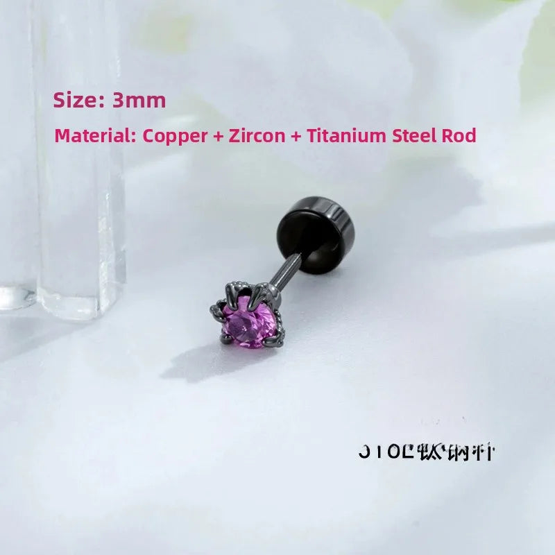 Unisex Dragon Ear Cartilage Rings & Studs with Claw Setting in 316L Stainless Steel, Multicolor
