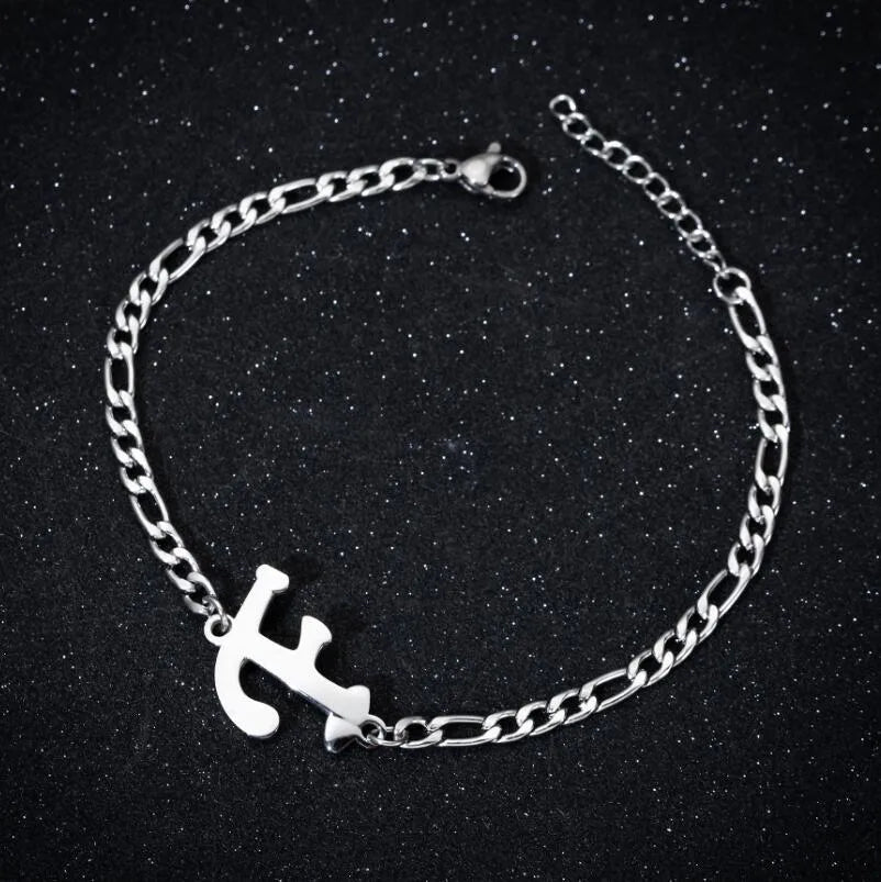 Fashion Letter 201 Stainless Steel 18K Gold Plated Bracelets In Bulk