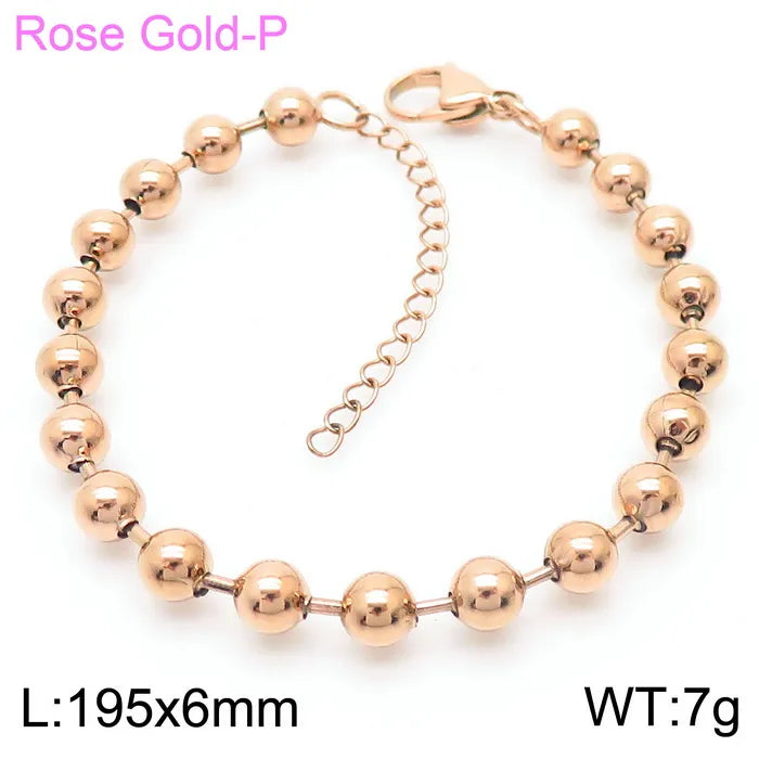 Simple Style Round Stainless Steel 18K Gold Plated Bracelets In Bulk
