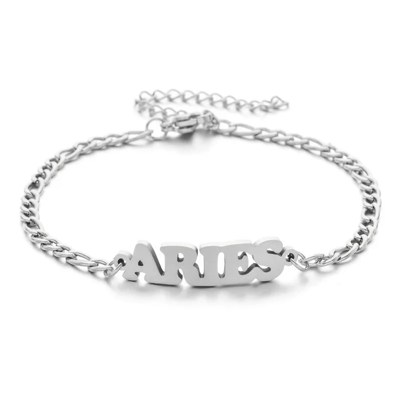 fashion letter stainless steel gold plated bracelets