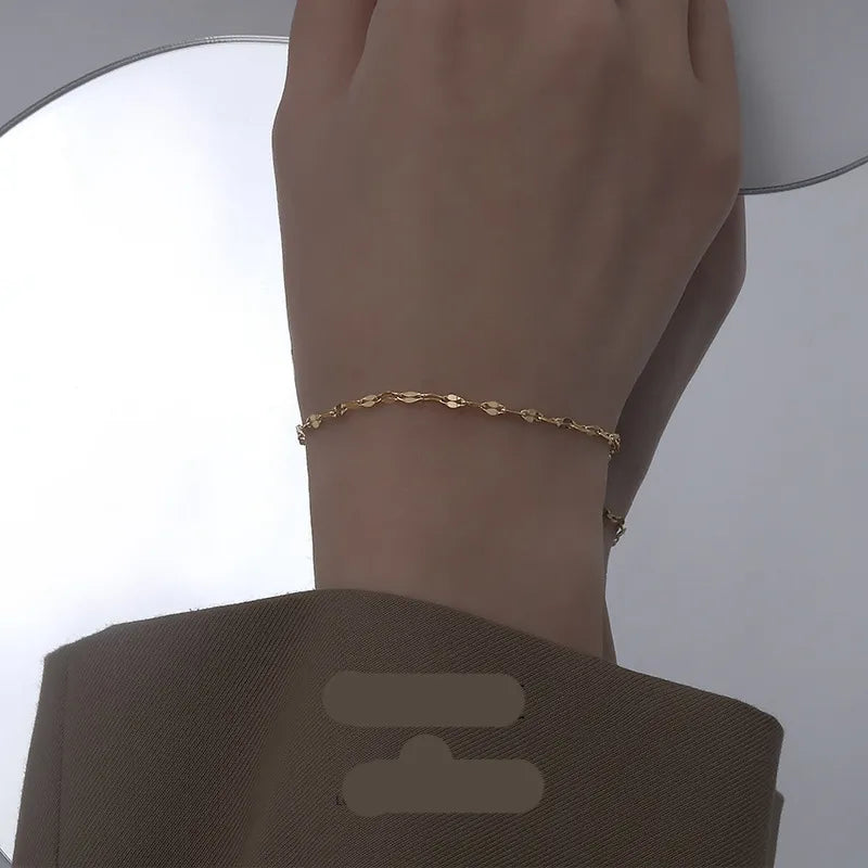 Geometric Titanium Steel 18K Gold Plated Bracelets In Bulk