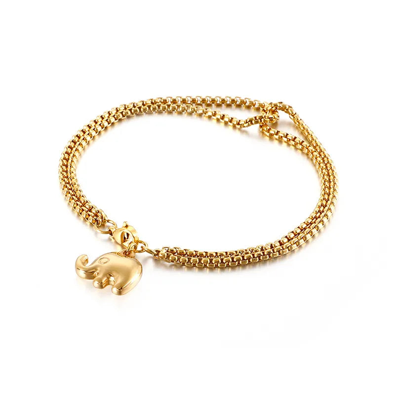 Fashion Letter Titanium Steel 18K Gold Plated Bracelets In Bulk