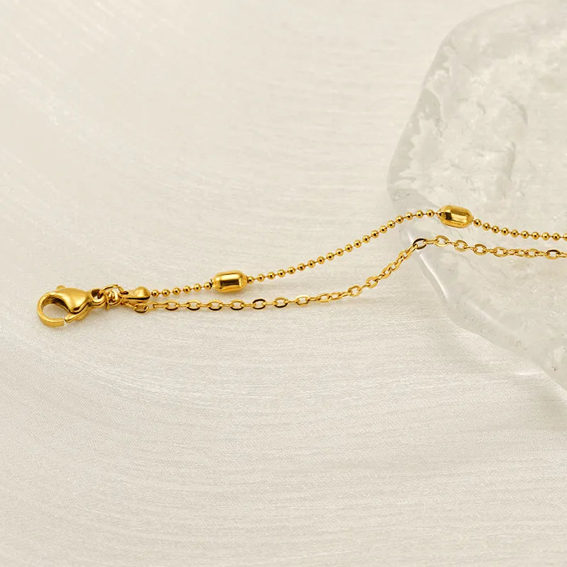 Elegant Heart Shape 304 Stainless Steel 18K Gold Plated Bracelets In Bulk