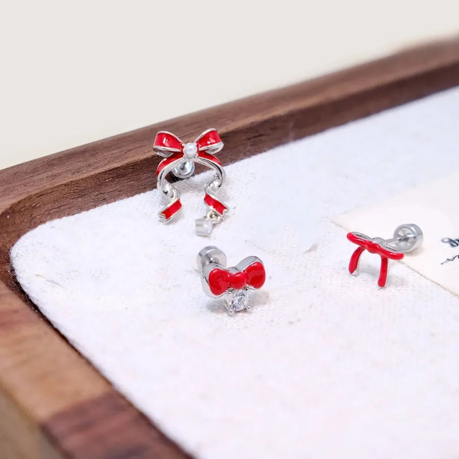 Hellokitty Cute Stud Earrings for Women in Silver Featuring 304 Stainless Steel and Titanium Steel Material