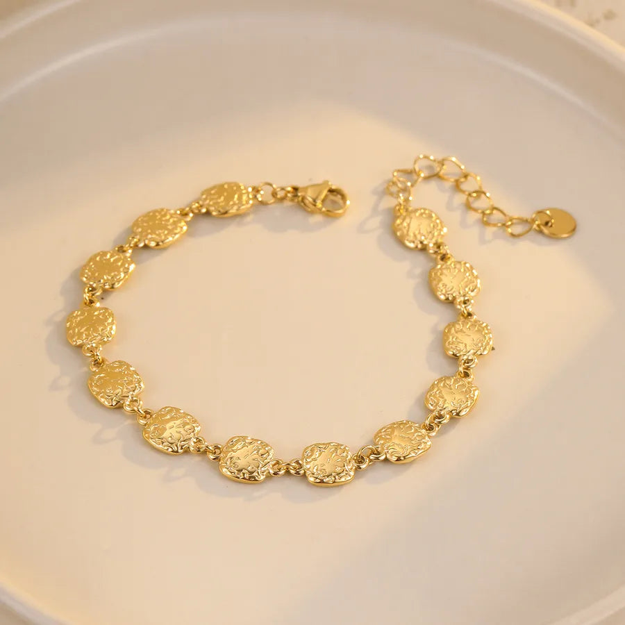 Simple Style Square 304 Stainless Steel 18K Gold Plated  Bracelets In Bulk