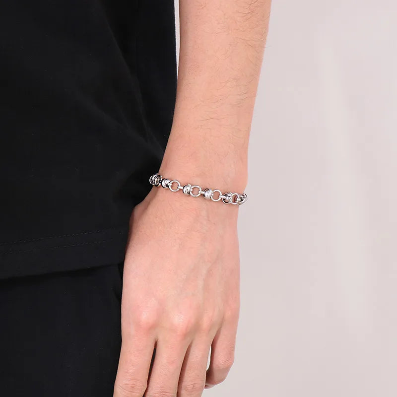 Business Solid Color Titanium Steel 18K Gold Plated Bracelets In Bulk