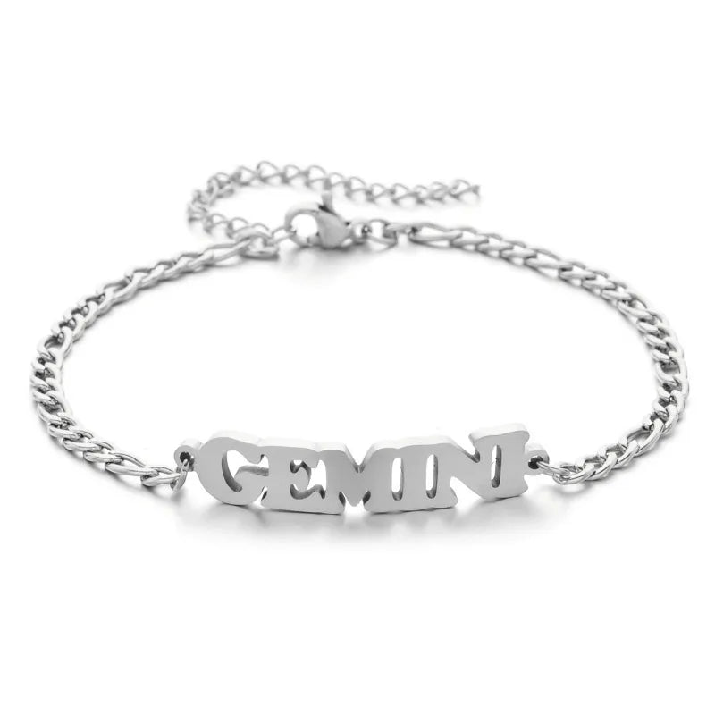 fashion letter stainless steel gold plated bracelets