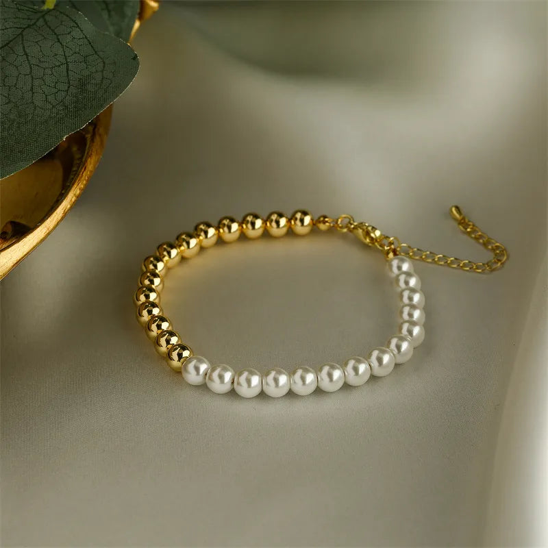 simple style round copper gold plated bracelets in bulk