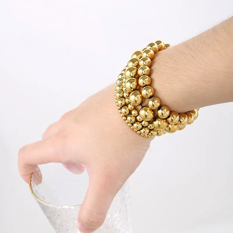Casual Simple Style Geometric Stainless Steel 18K Gold Plated Bracelets In Bulk