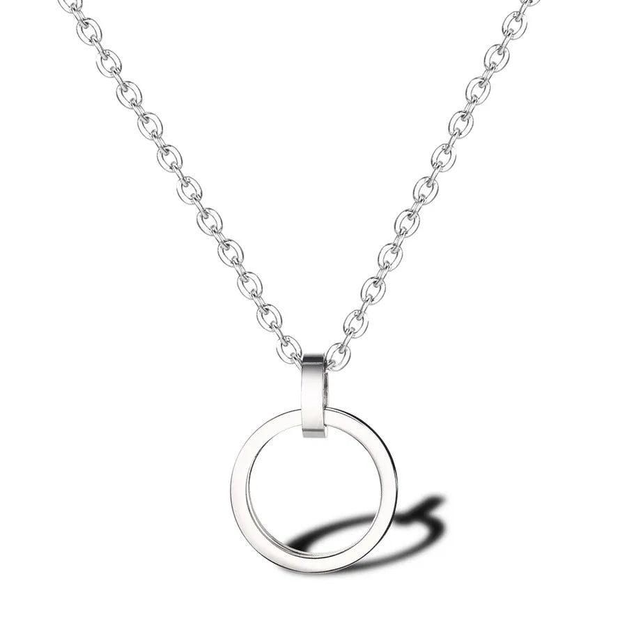 Hip-Hop Solid Color 304 Stainless Steel Polishing 18K Gold Plated Unisex Pendant Necklace
