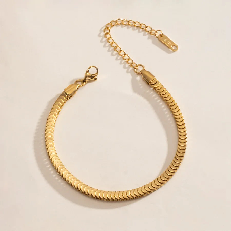 Simple Style Geometric 316L Stainless Steel  18K Gold Plated Bracelets In Bulk