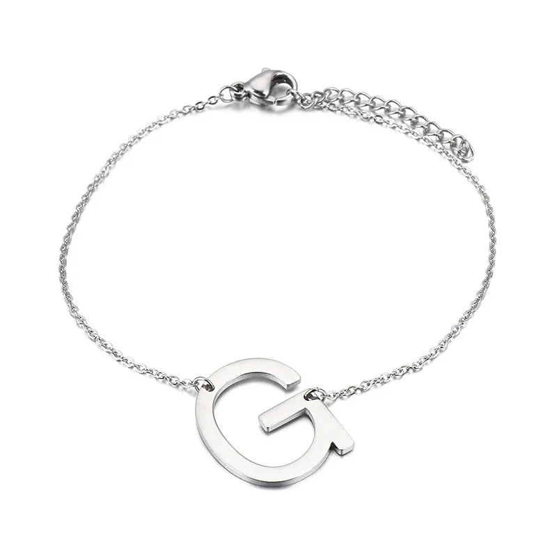 Simple Style Letter 304 Stainless Steel 18K Gold Plated Bracelets In Bulk
