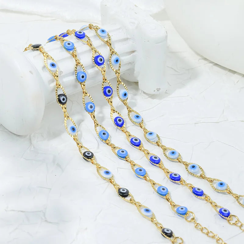 Vacation Devil's Eye 304 Stainless Steel 14K Gold Plated Bracelets In Bulk